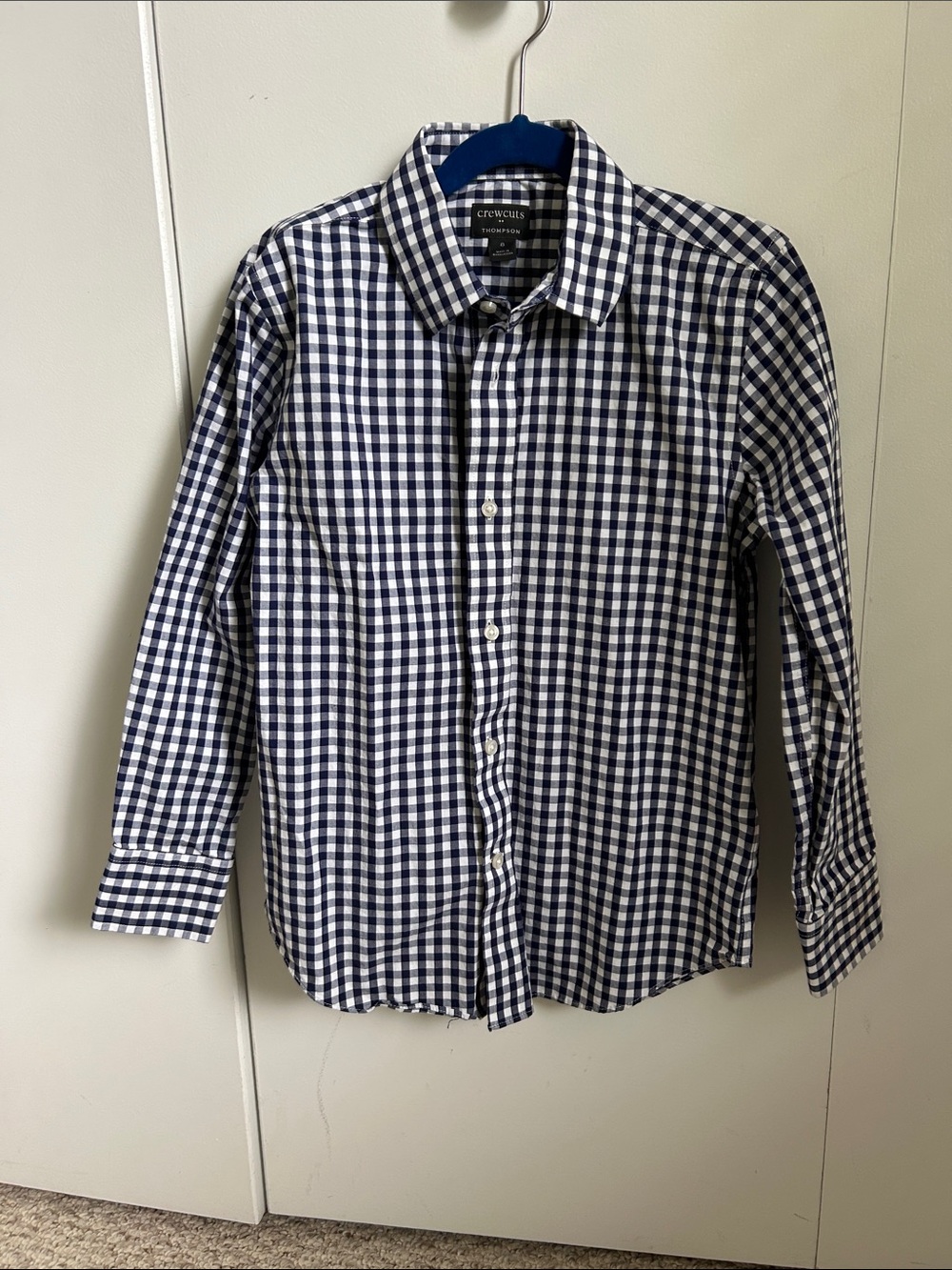Crewcuts Navy & White Gingham Button-Down Shirt